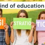Three students holding signs spelling "REGISTRATION" – university admission open now in North Cyprus through Kind of Education.