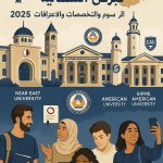 أفضل الجامعات في قبرص الشمالية 2025 – طلاب يتحدثون أمام مباني جامعات مثل جامعة الشرق الأدنى وجامعة الشرق المتوسط